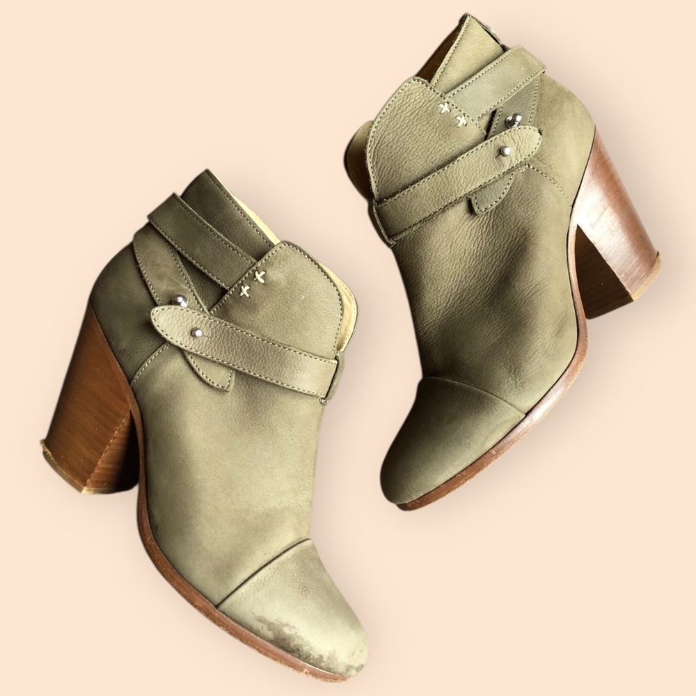 Rag & Bone New York Harrow Taupe Suede Ankle Boots Designer Women EU 38 / US 8